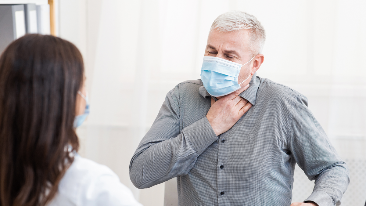 Man experiencing swallowing pain meets with Equity Medical research doctor during Eosinophilic Esophagitis Clinical Trial in South Bronx, New York