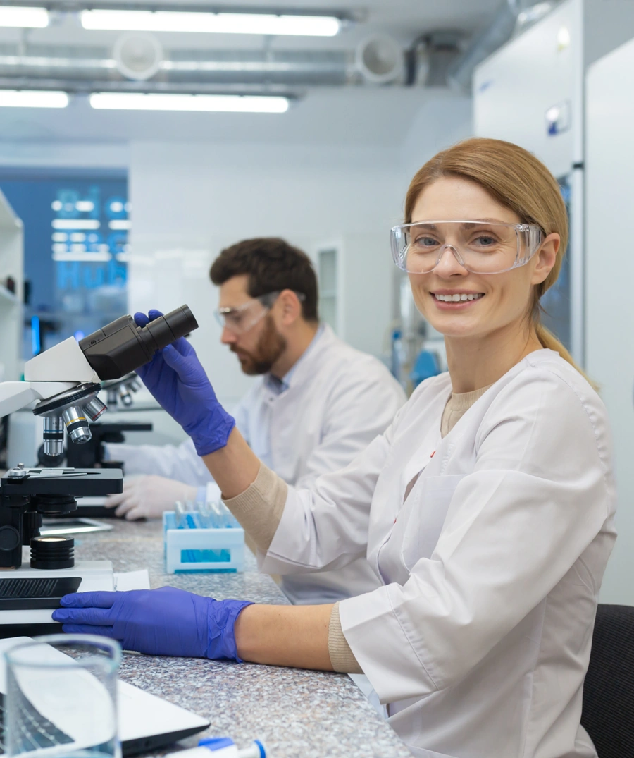 Equity Scientific clinical trial CRO laboratory technician performing sample analysis at Equity Medical facility